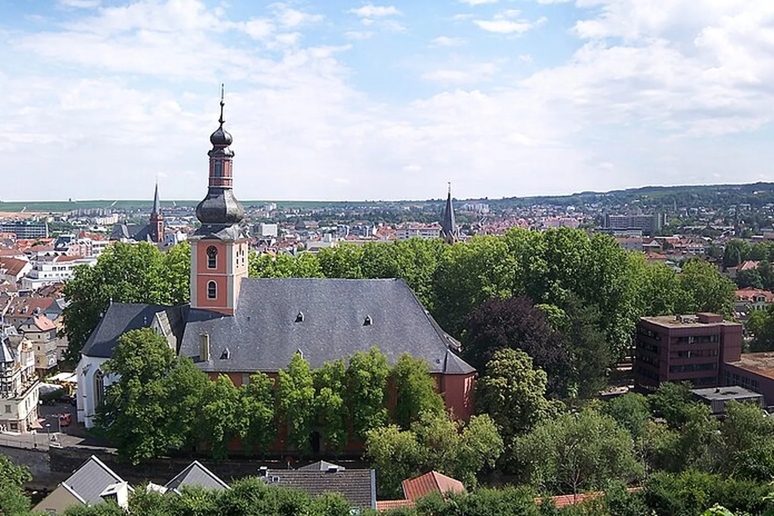 Panoramic view on Bad Kreuznach from north to south