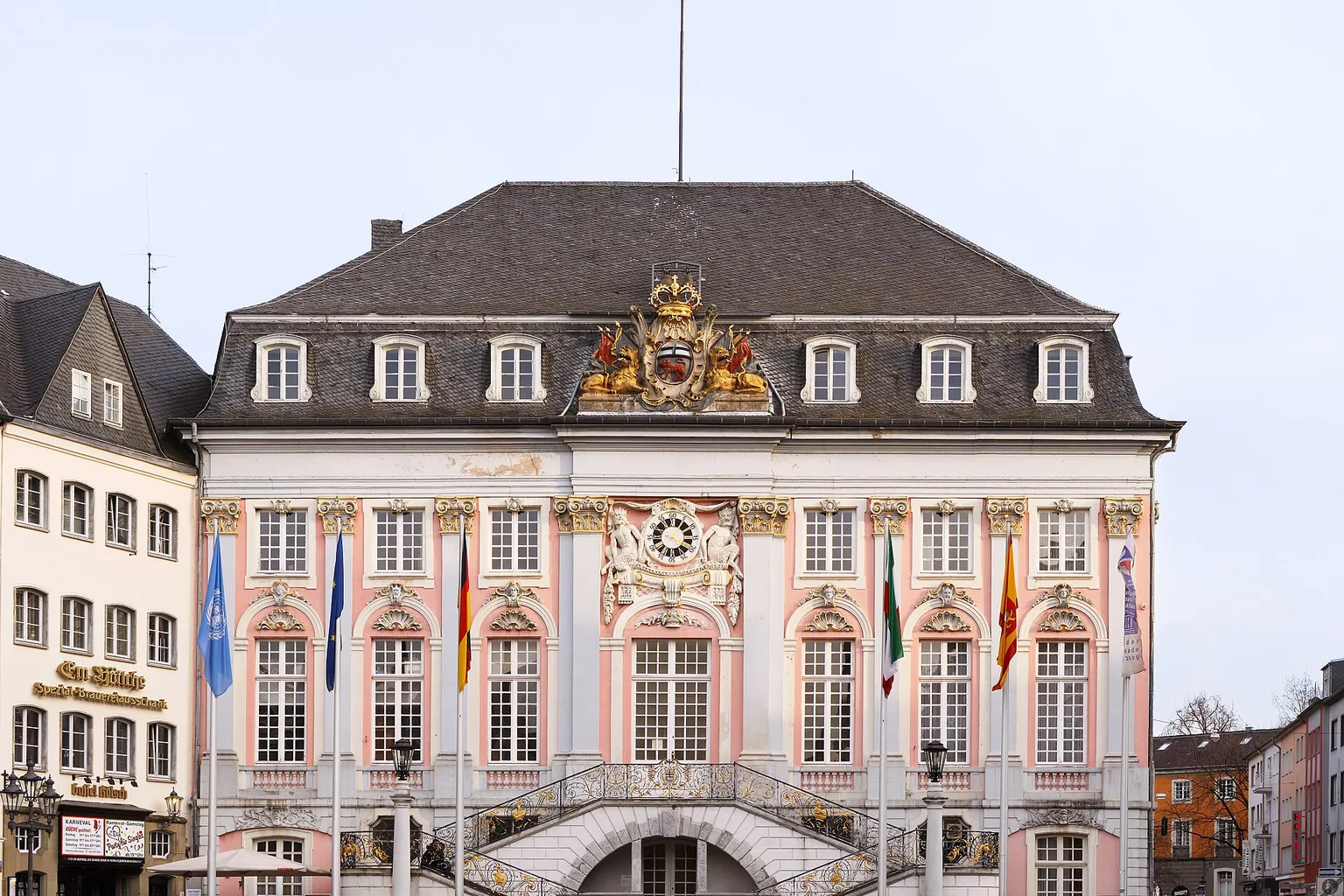 the old city hall in Bonn, Germany (image stitching)