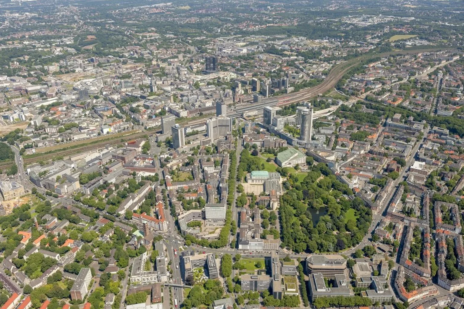 Luftaufnahme Essen Innenstadt - Südviertel