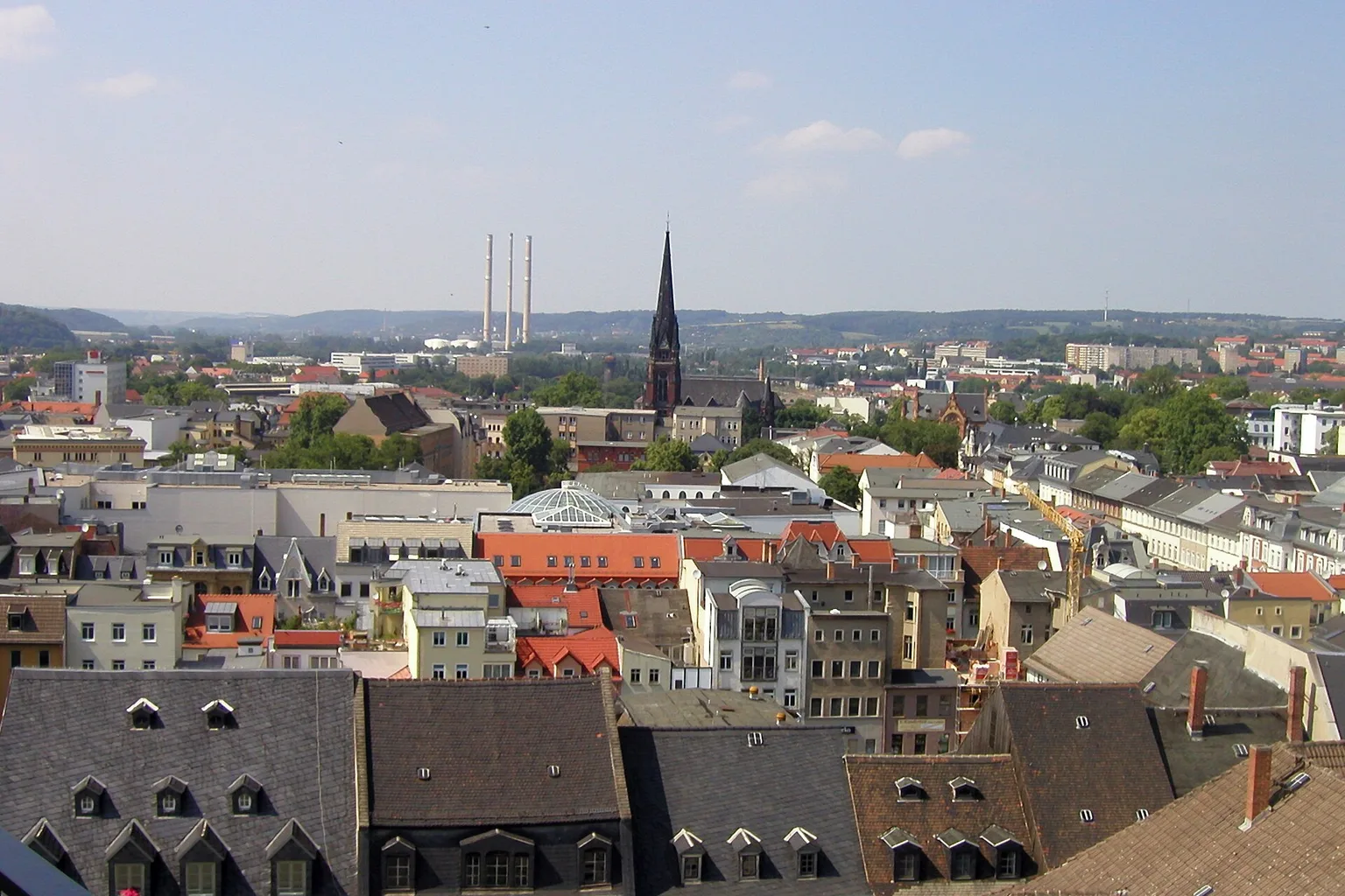 Blick vom Rathausturm über Gera