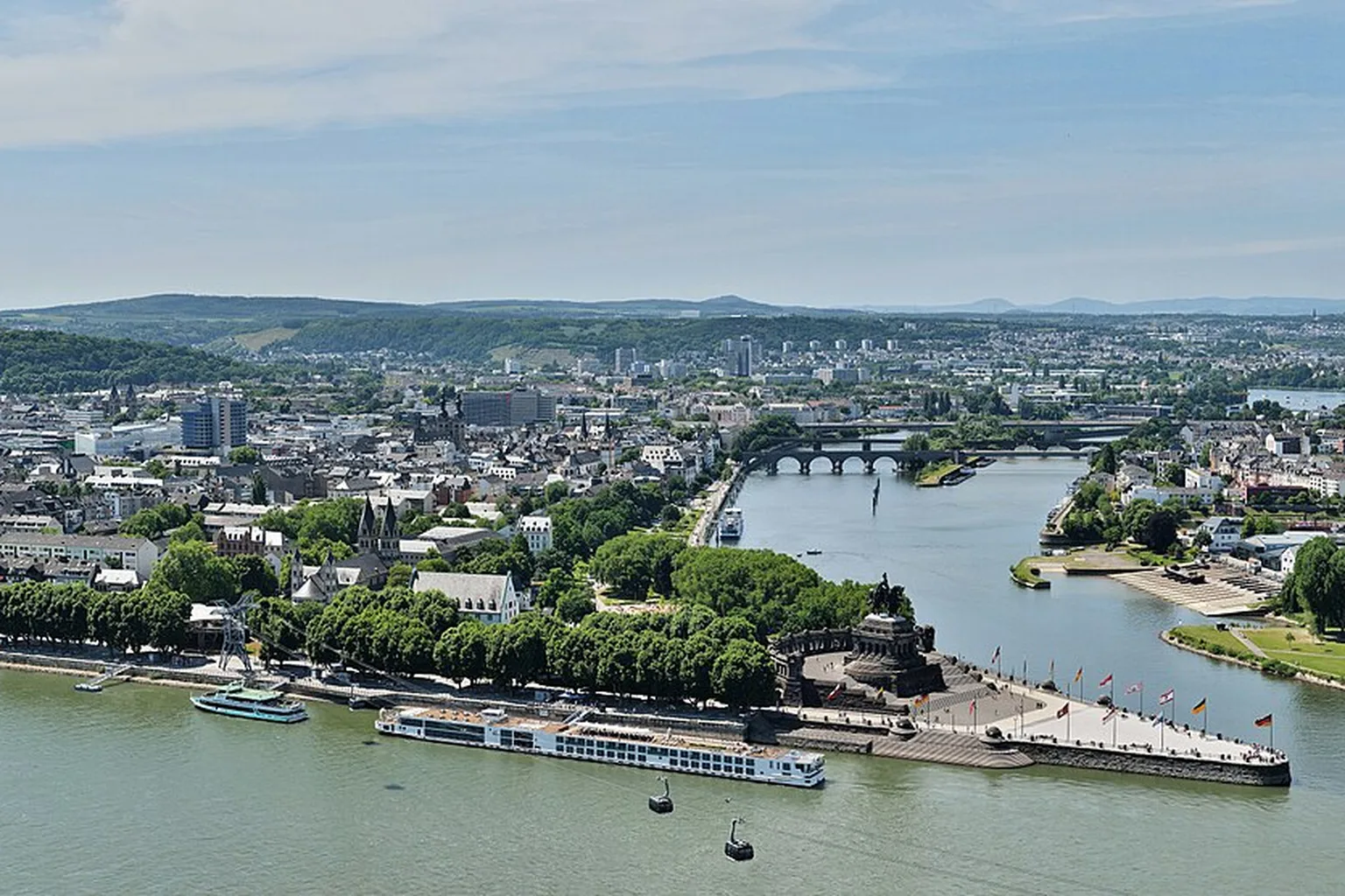 View from Festung Ehrenbreitstein at Koblenz