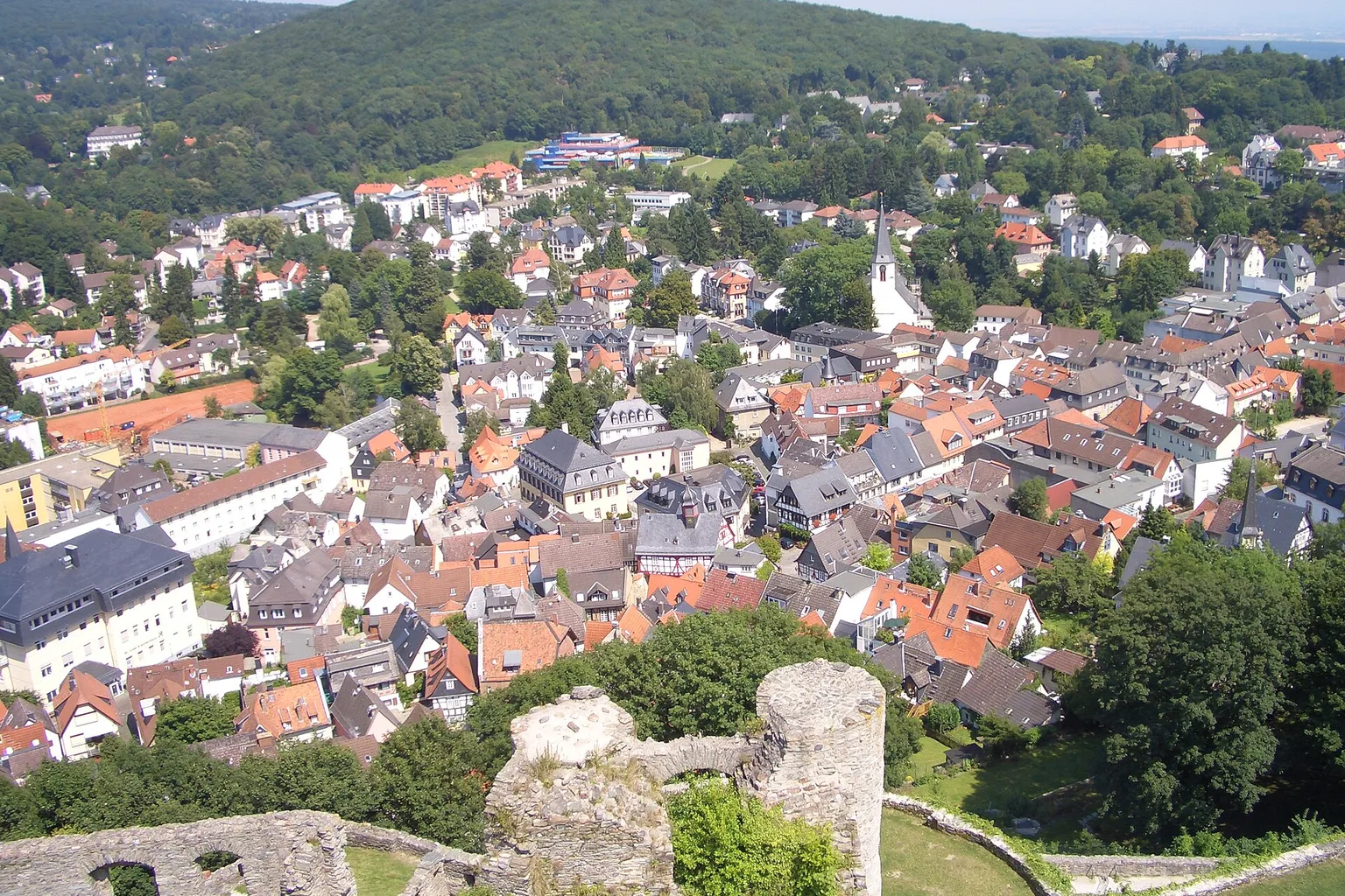 View from Königstein castle ruins over the town