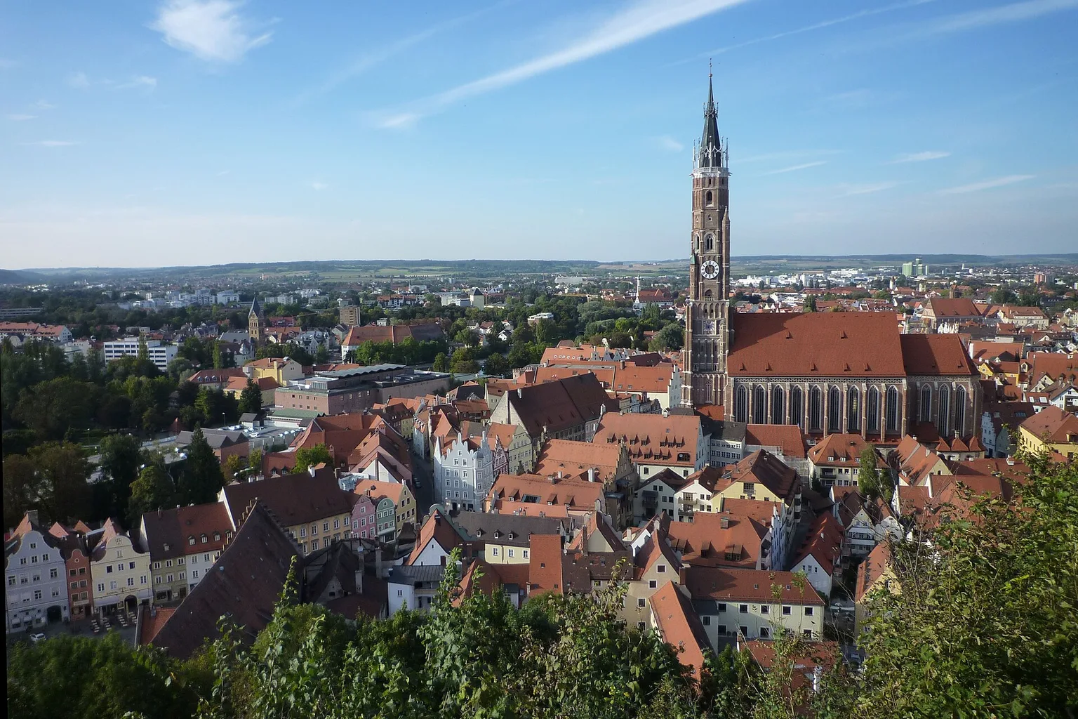 Landshut - Kirche St. Martin 14-15. Jh. Sicht von der Burg