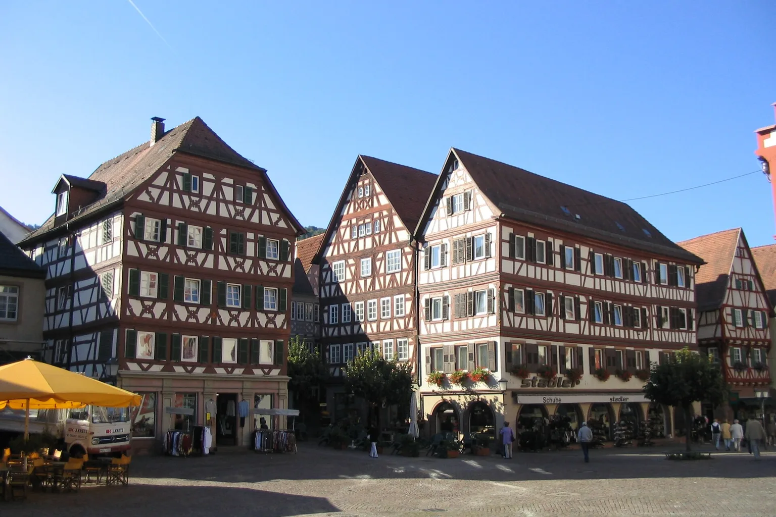 Fachwerkhäuser am Marktplatz in Mosbach