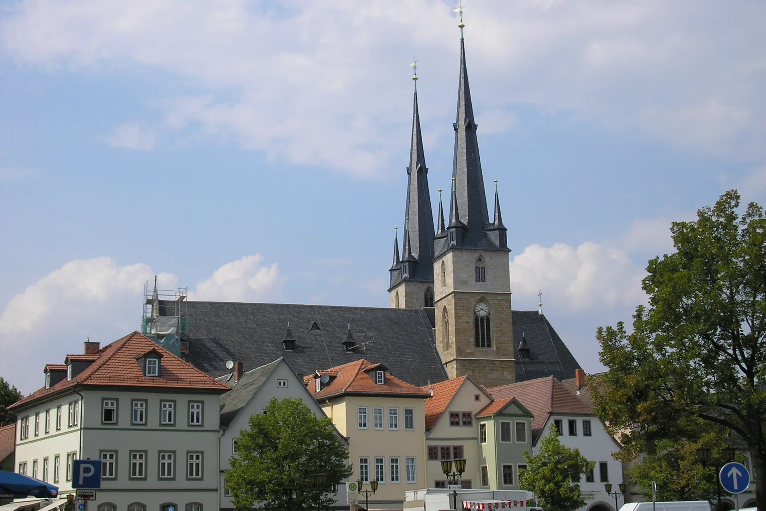 Die Stadtkirche von Saalfeld (Thüringen).