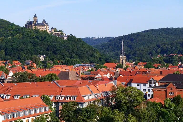 Blick auf Wernigerode mit dem Schloss